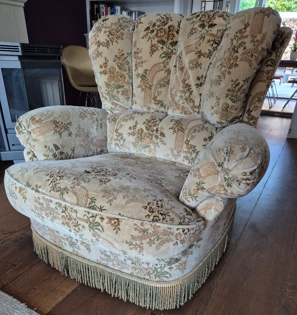 Vintage fauteuil, Ophalen, Gebruikt, Vintage, 75 tot 100 cm