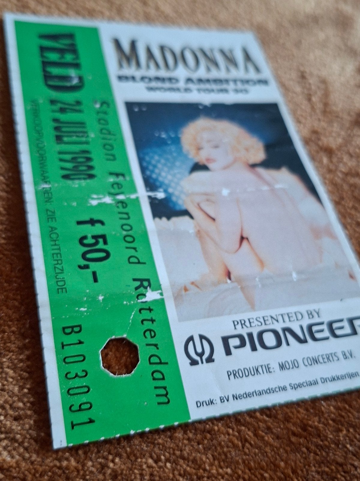 Concertticket Madonna - Blond Ambition Tour 1990 (De Kuip), Eén persoon