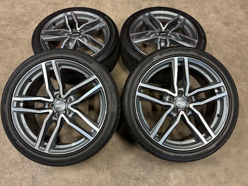19 inch Alutec velgen + zomerbanden Q2 Passat T-roc Caddy, 19 inch, Gebruikt, Banden en Velgen, Ophalen of Verzenden