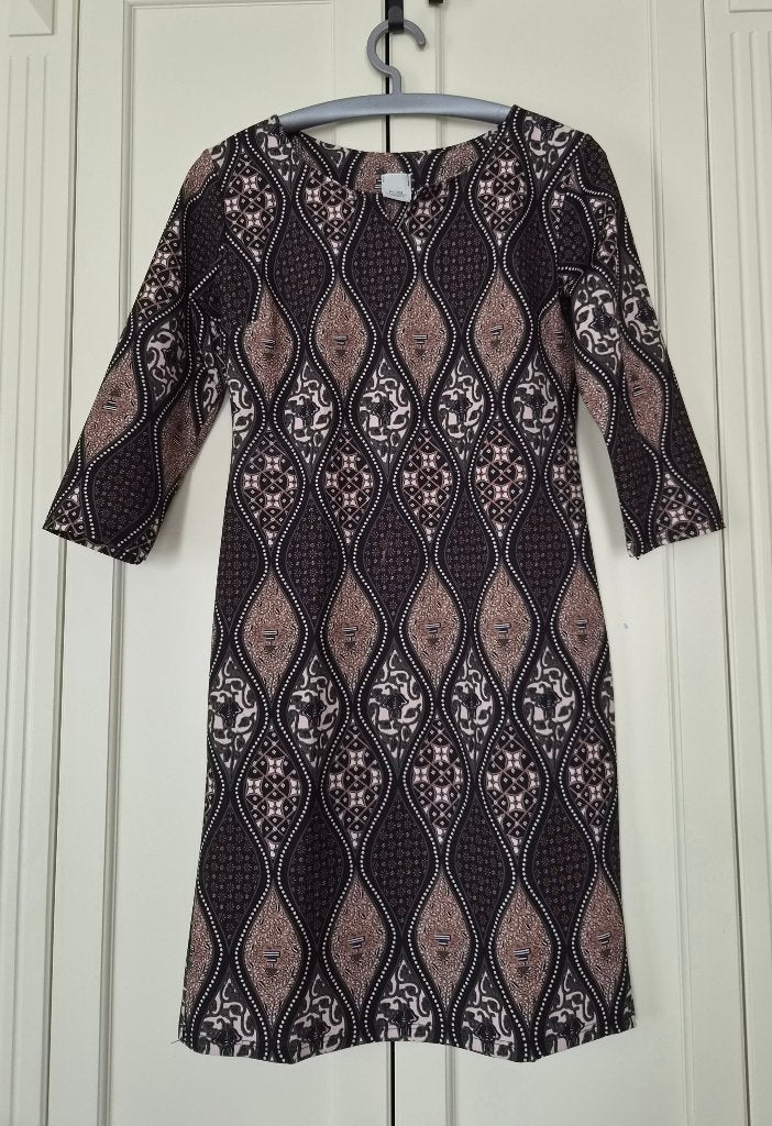 Als nieuw! FOS Amsterdam jurk, geometrisch patroon, maat S, Maat 38/40 (M), Meerkleurig, FOS Amsterdam, Ophalen of Verzenden
