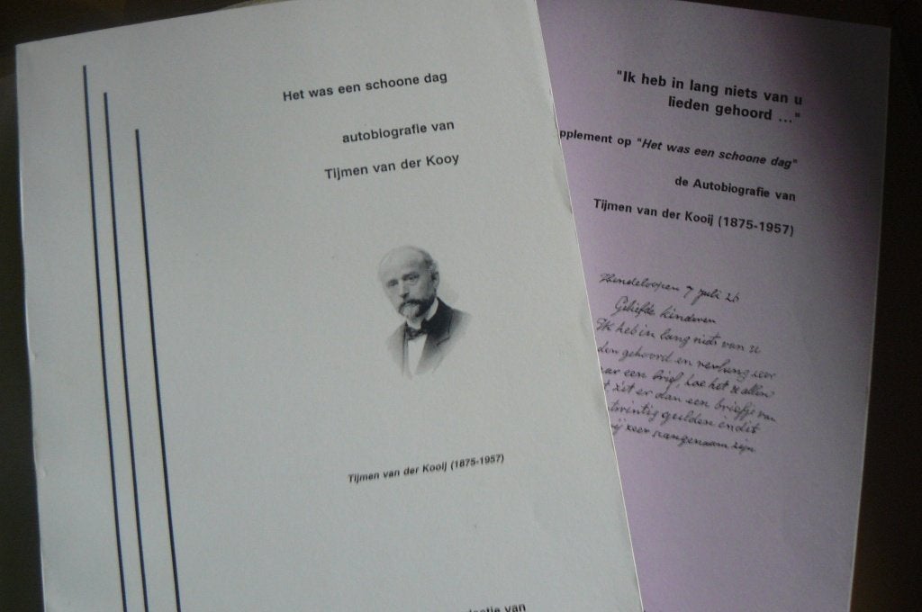 FRIESLAND / TIJMEN VAN DER KOOIJ / Autobiografie / brieven, Ophalen of Verzenden, Zo goed als nieuw