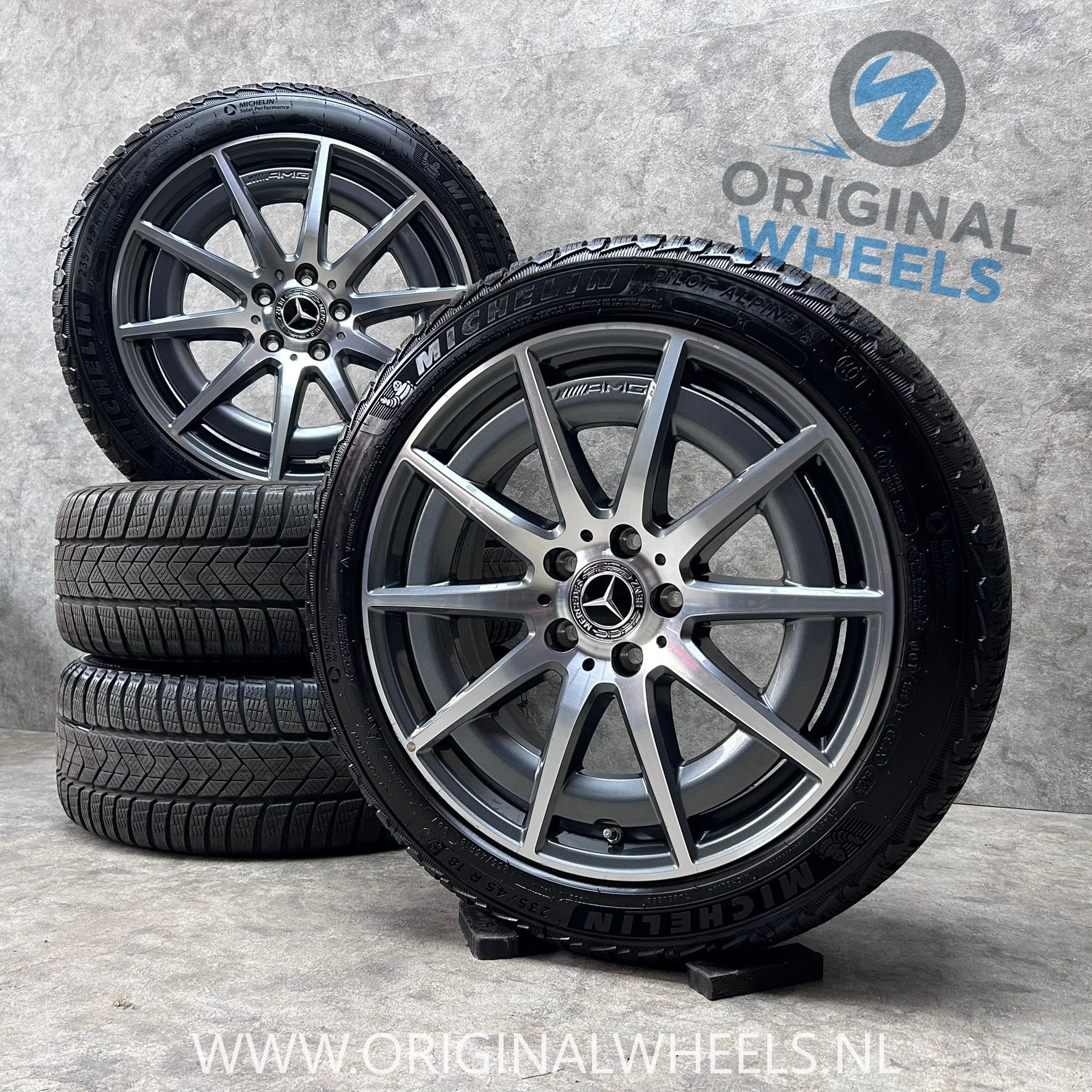 18 inch originele C43 AMG velgen + winterbanden MB C W206