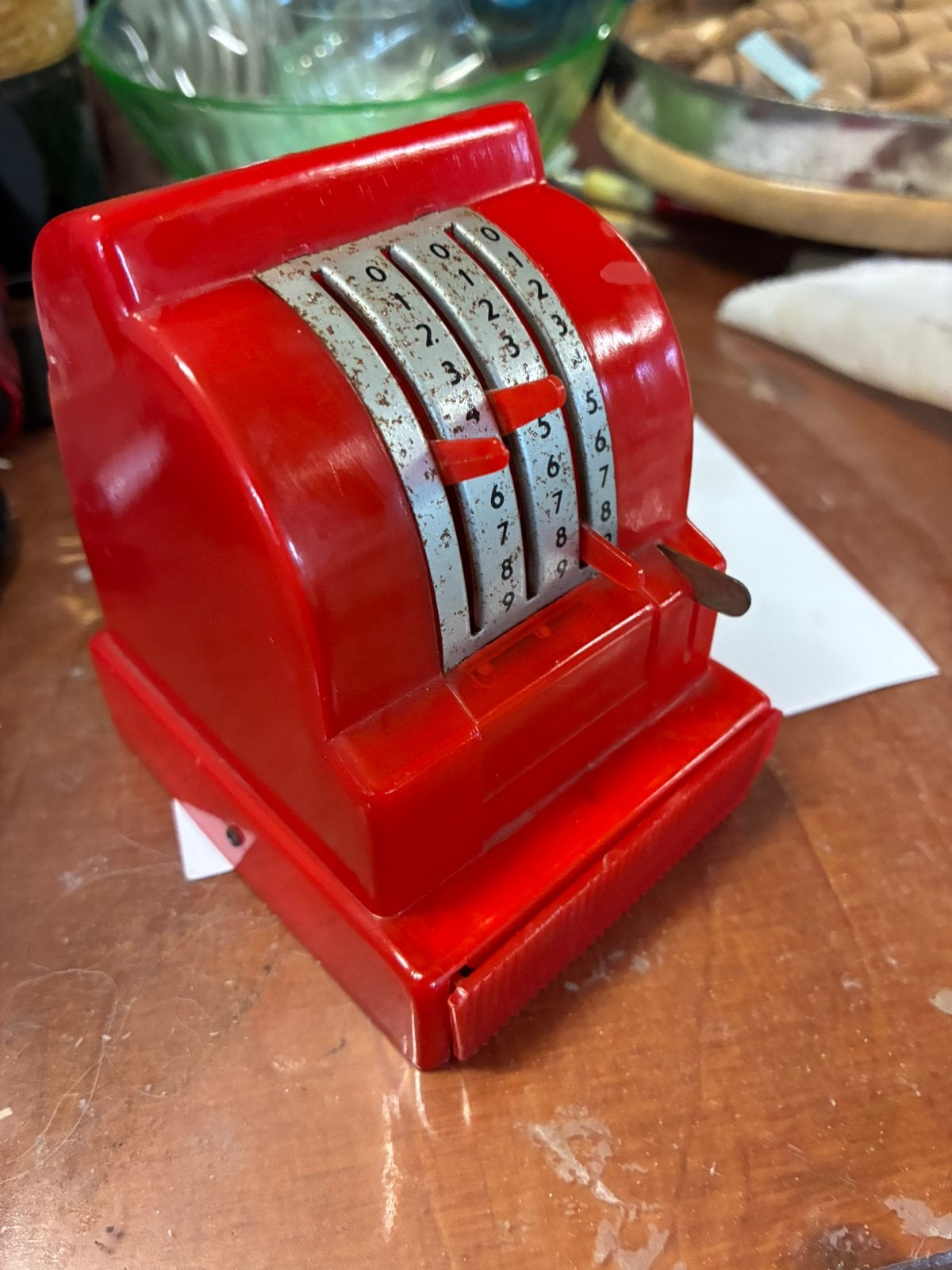 Vintage Geobra speelgoedkassa  Rood kunststof Jaren 40/50, Verzamelen, Ophalen of Verzenden, Gebruikt