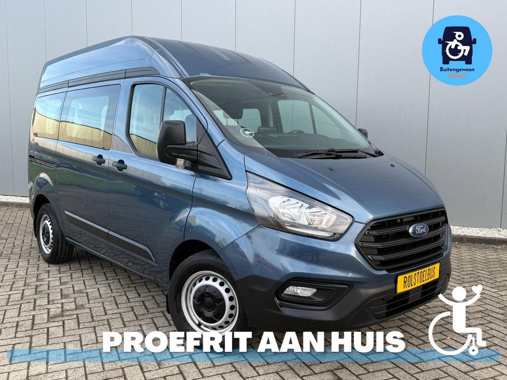 Ford Transit Custom Automaat Rolstoelbus (2019) Airco, Auto's, 12 maanden, Gebruikt, Zwart, 4 cilinders