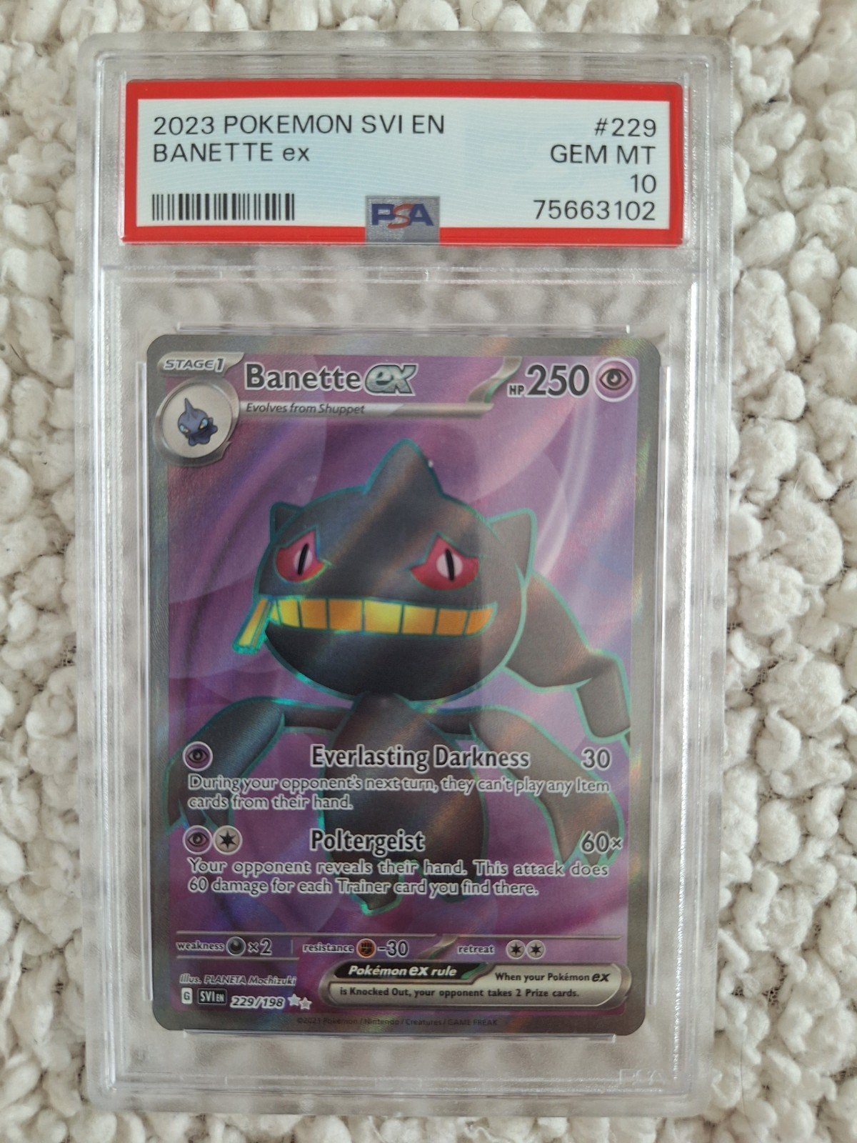 Pokemon Banette EX full art graded card, Ophalen of Verzenden, Nieuw