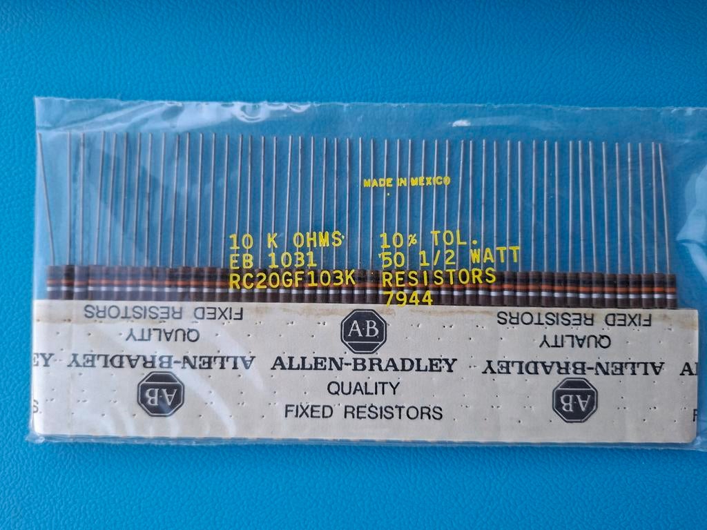 Allen Bradley weerstanden 10K 1/2W 10% NOS NIB, Ophalen of Verzenden, Buis of Buizen