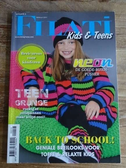 Filati breiboek voor kinderen kids & teens maat 110 t/m 164, Hobby en Vrije tijd, Verzenden, Zo goed als nieuw, Breien, Patroon of Boek