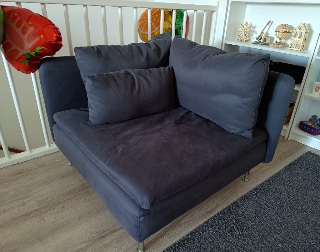 Hoekelement Soderhamn fauteuil z.g.a.n. donkergrijs, Ophalen, 100 tot 125 cm, Zo goed als nieuw, 100 tot 125 cm