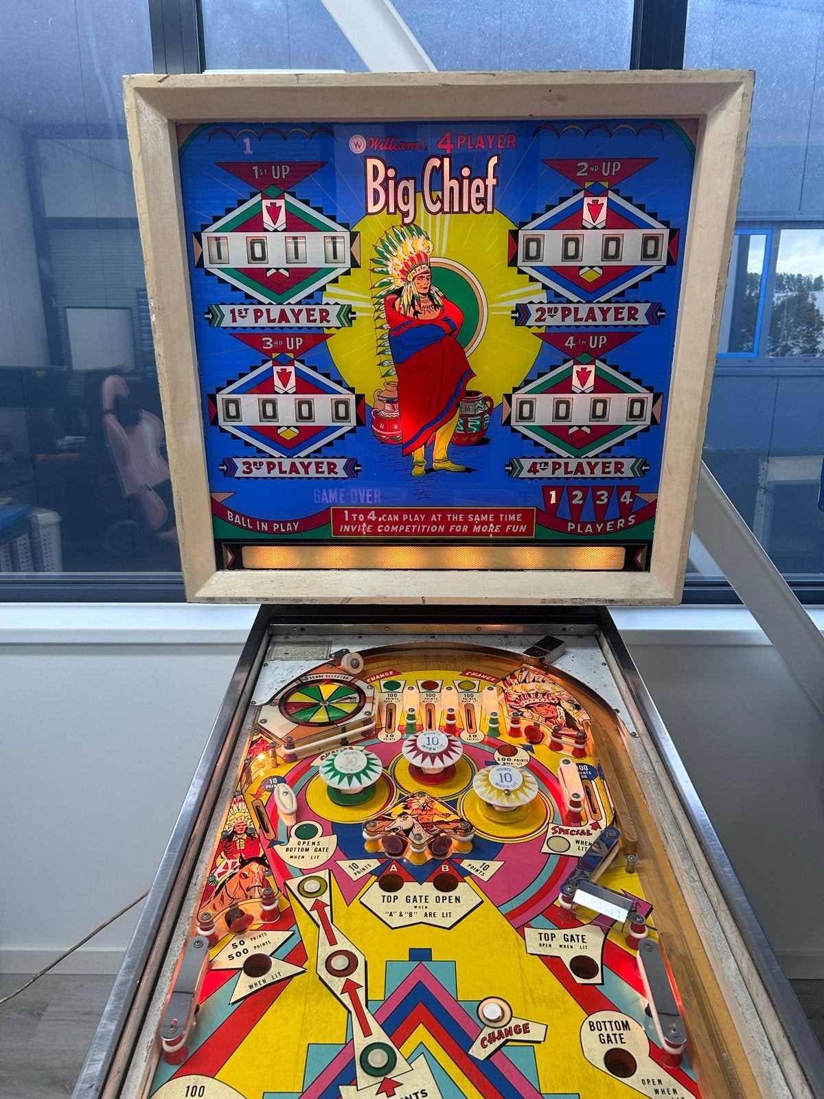 Big Chief Flipperkast - Nagezien en Speelklaar, Verzamelen, Gebruikt, Mechanisch, Ophalen of Verzenden, Williams