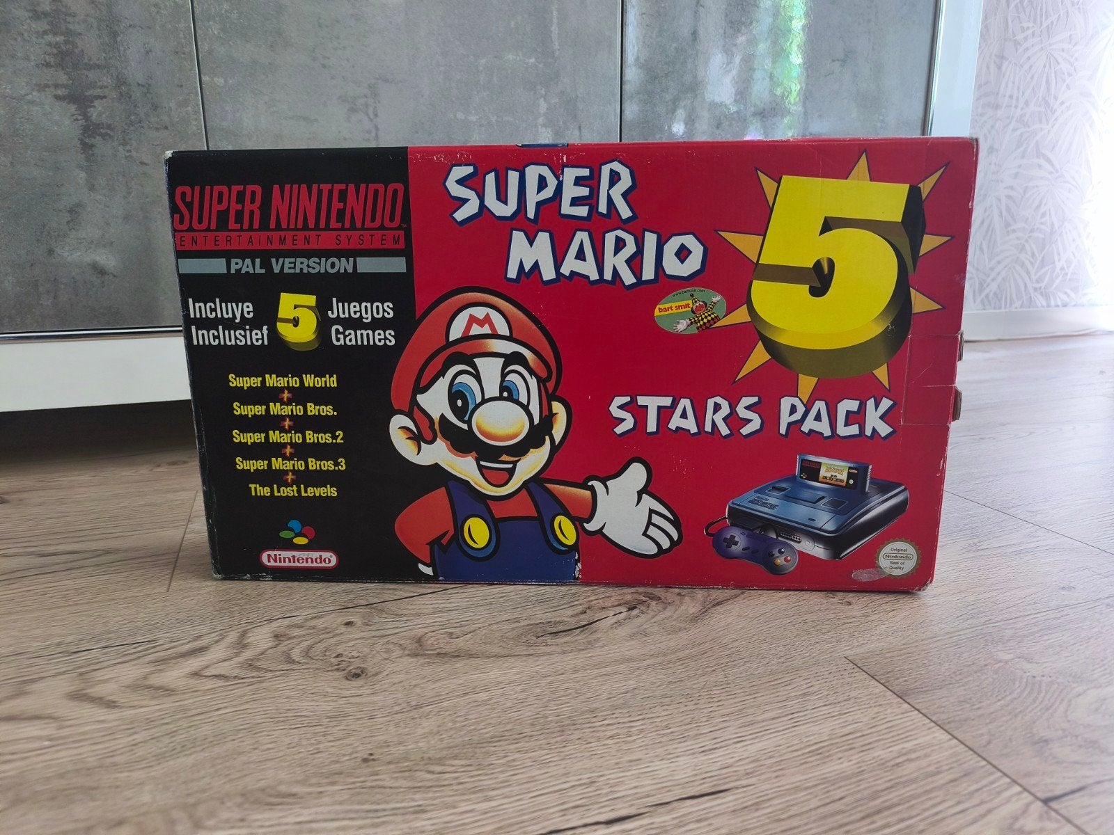 Super Mario 5 Star super Nes bundle, Spelcomputers en Games, Spelcomputers | Nintendo Super NES, Ophalen of Verzenden, Gebruikt