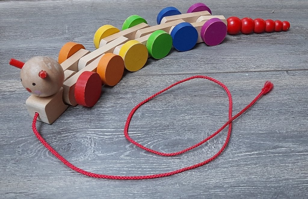 Houten trekspeelgoed slak, Ophalen of Verzenden, Zo goed als nieuw, Duw- of Trekspeelgoed