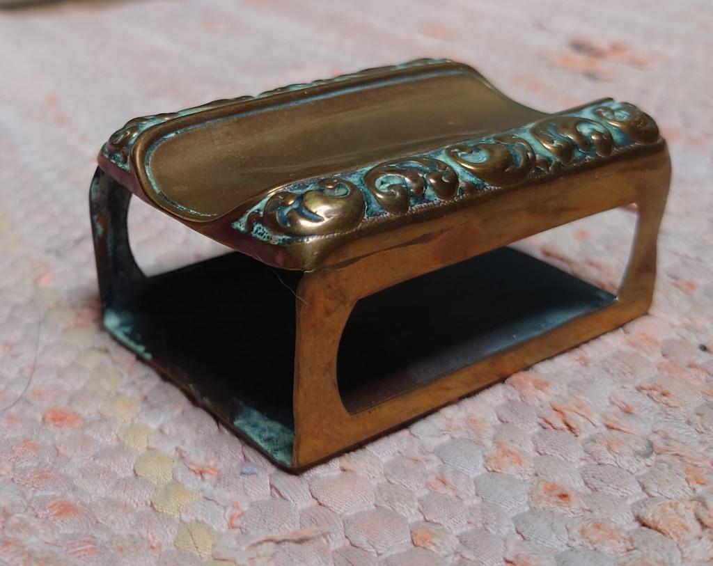 ~1920 Art Deco messing ( bronzen) luciferdooshouder, Ophalen of Verzenden, Brons