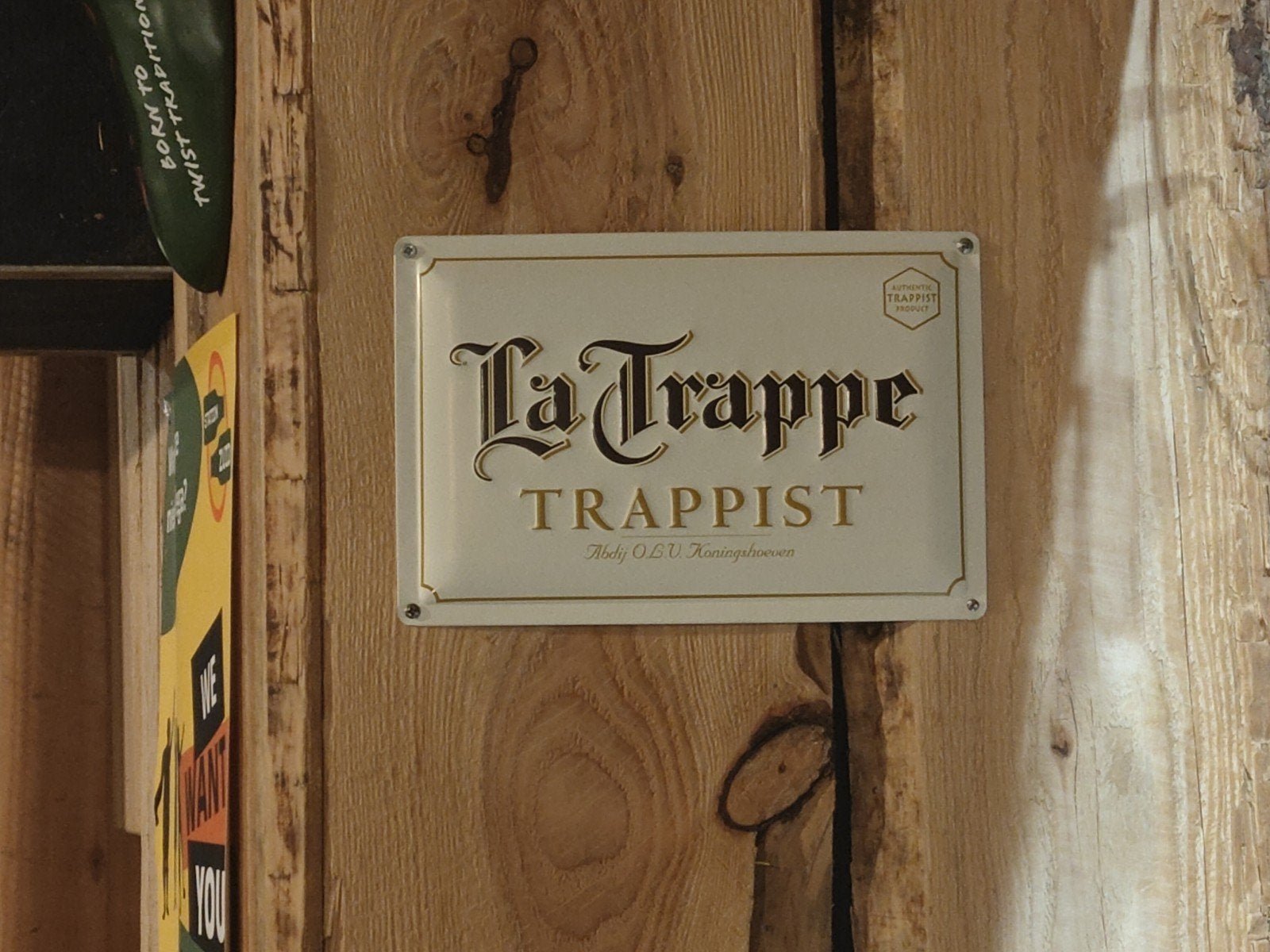 La Trappe Trappist tinplate, Ophalen, Zo goed als nieuw, Reclamebord, Plaat of Schild, La Trappe