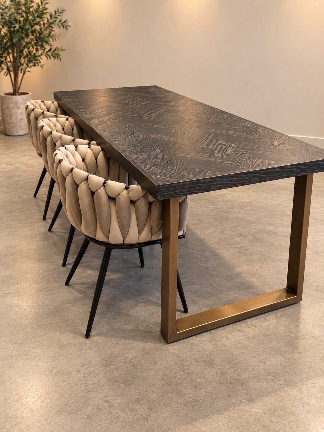 Richmond Eettafel 200x90 + 6 Luxe Eetkamerstoelen | Visgraat, Huis en Inrichting, Tafels | Eettafels, Ophalen of Verzenden