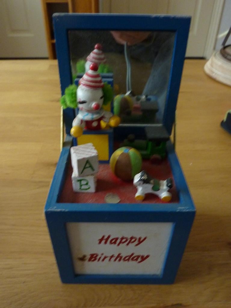 brocante muziek speeldoos happy birthday, Antiek en Kunst, Curiosa en Brocante, Ophalen of Verzenden