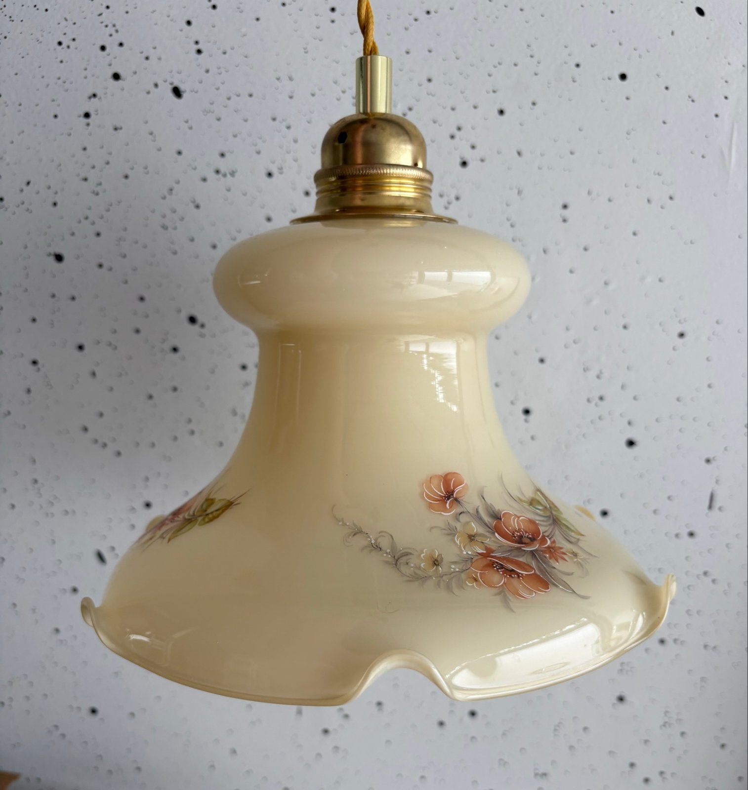 Vintage opaline glazen lampkapje, Ophalen of Verzenden