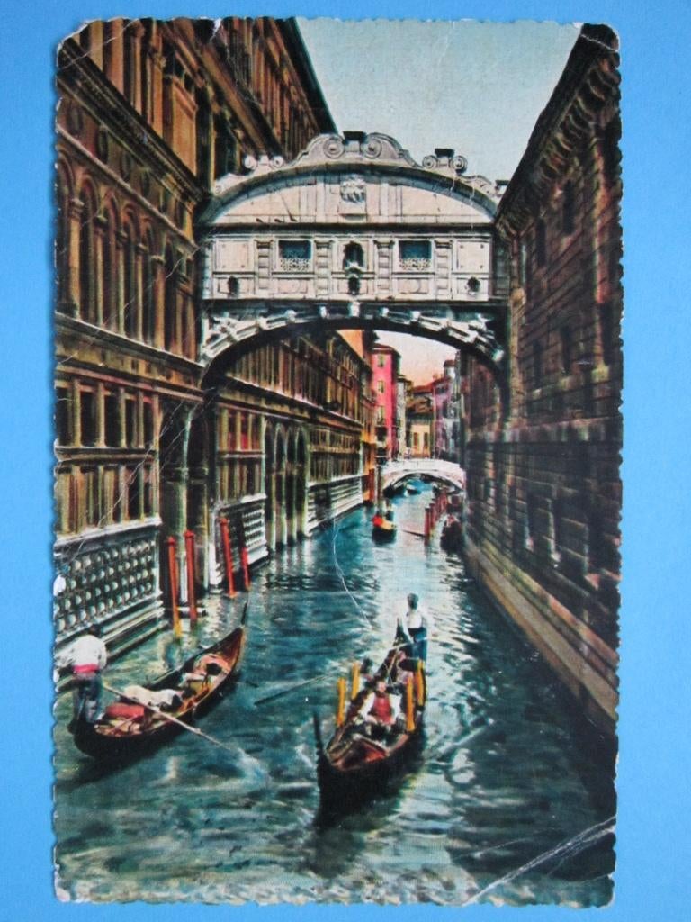 Ansichtkaart: Italië, VENEZIA, Ponte dei Sospiri, Ophalen of Verzenden, 1940 tot 1960, Gelopen, Italië