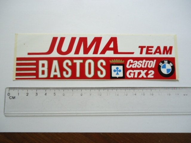 sticker oud BMW JUMA Bastos race team castrol autosport, Verzenden, Zo goed als nieuw, Bedrijf of Vereniging