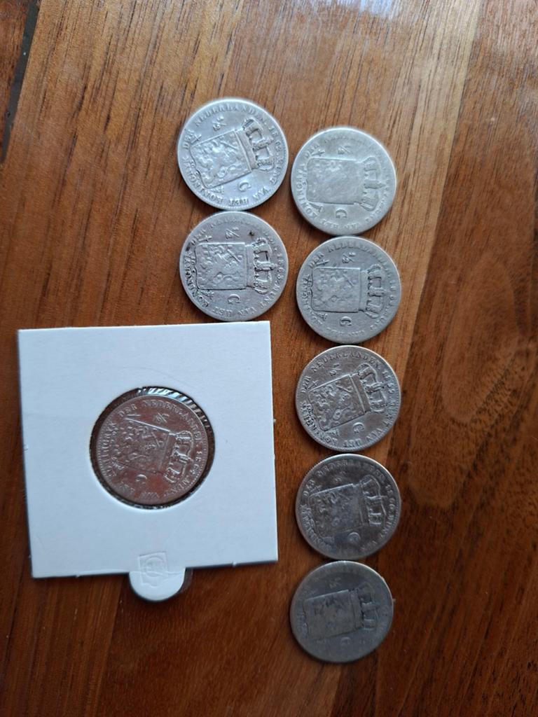 Serie 1/2 gulden willem 3 iii 1857-1864, Postzegels en Munten, Munten | Nederland, ½ gulden, Koning Willem III, Setje, Zilver