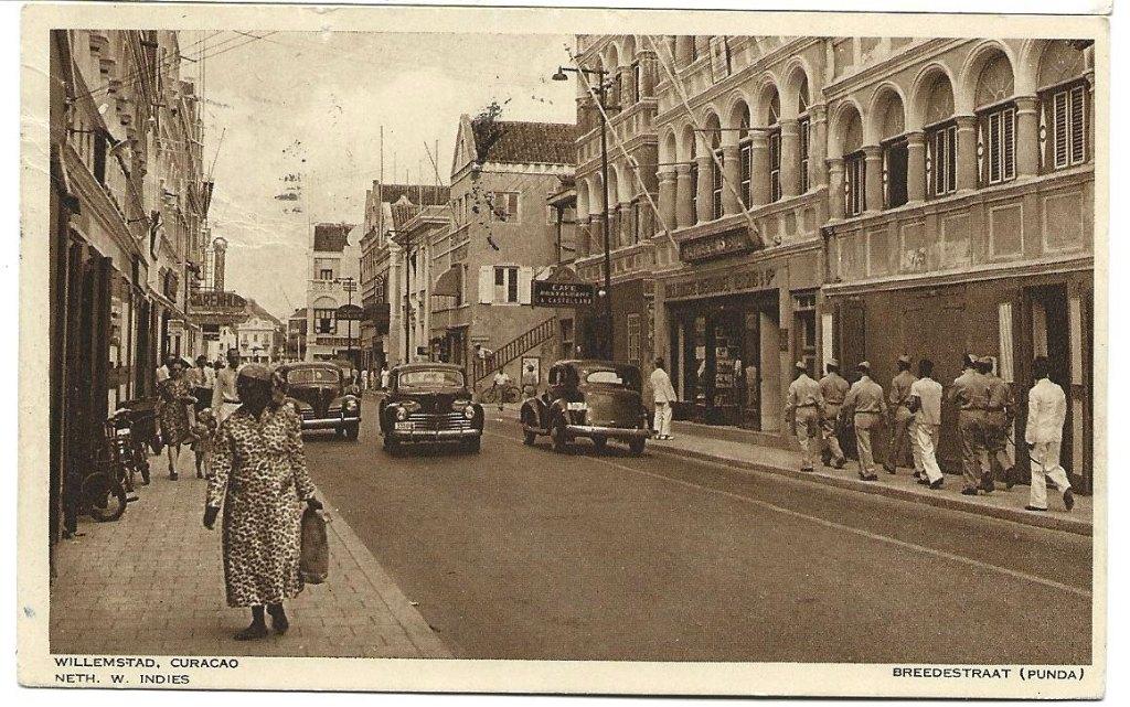 Curacao Willemstad 1948 Breedestraat nr USA, Verzenden, 1940 tot 1960, Gelopen, Buiten Europa