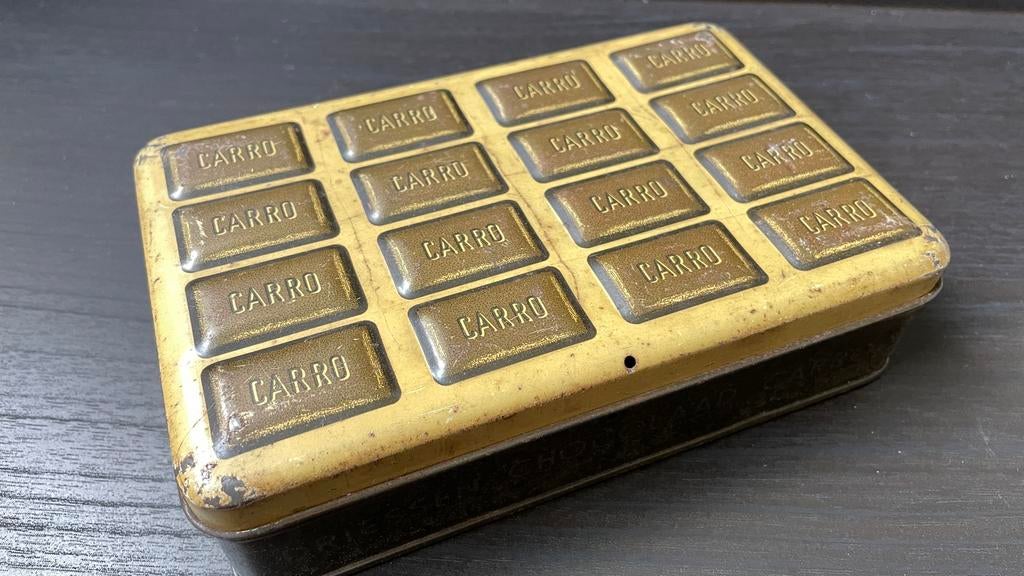 Vintage A. Driessen Cacao & Chocolade blik - Carro, Verzamelen, Blikken, Gebruikt, Overige, Overige merken, Ophalen of Verzenden
