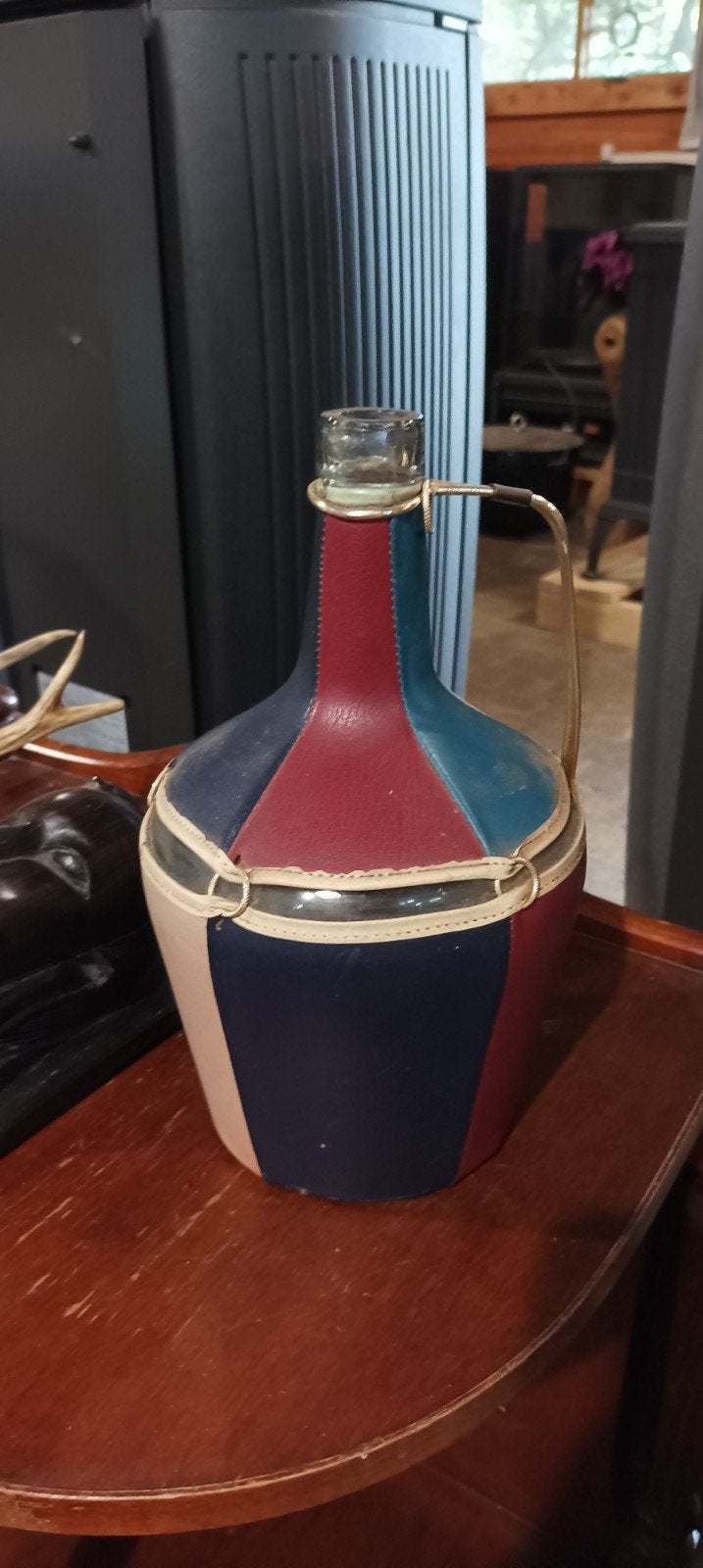 Vintage Spaanse karaf, Ophalen of Verzenden, Leer