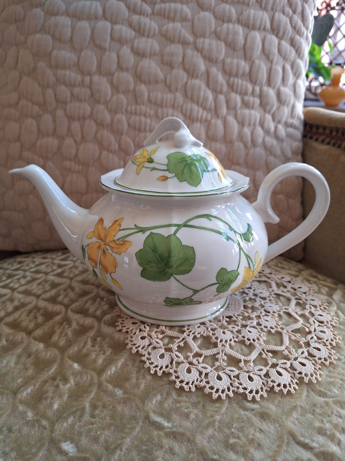Brocante Theepot Geranium Malva Villeroy & Boch ** Mimosa **, Ophalen of Verzenden