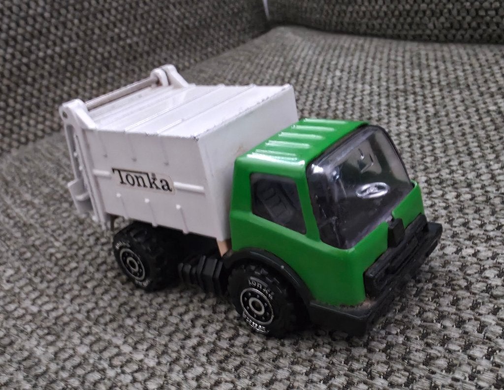 Vintage Tonka Vuilniswagen (Jaren 70) Groen/Wit Compleet!, Verzamelen, Ophalen of Verzenden, Gebruikt