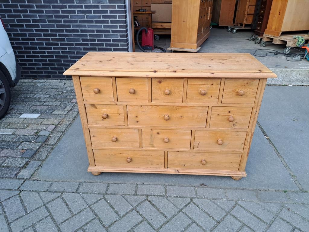 Grenen ladekast commode Zwaluwen staart verbinding, Huis en Inrichting, Kasten | Ladekasten, Gebruikt, Minder dan 100 cm, 100 tot 150 cm