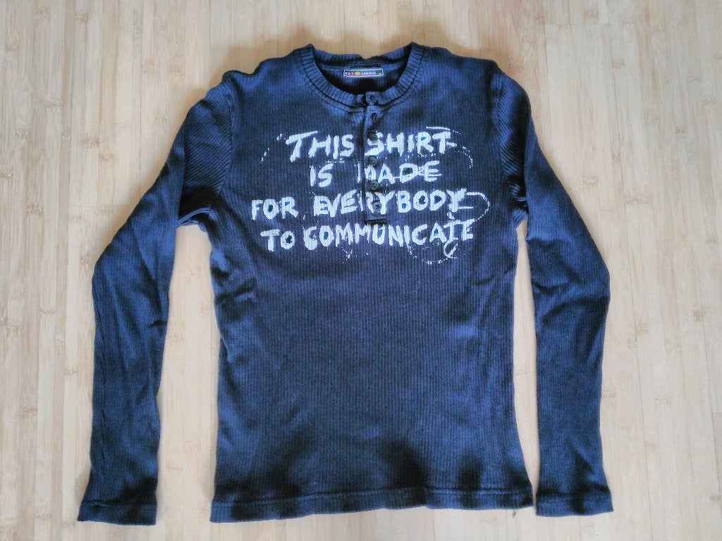 Zwarte longsleeve met knoopsluiting (Key Largo), Jongen of Meisje, Key Largo, Ophalen of Verzenden, Zo goed als nieuw