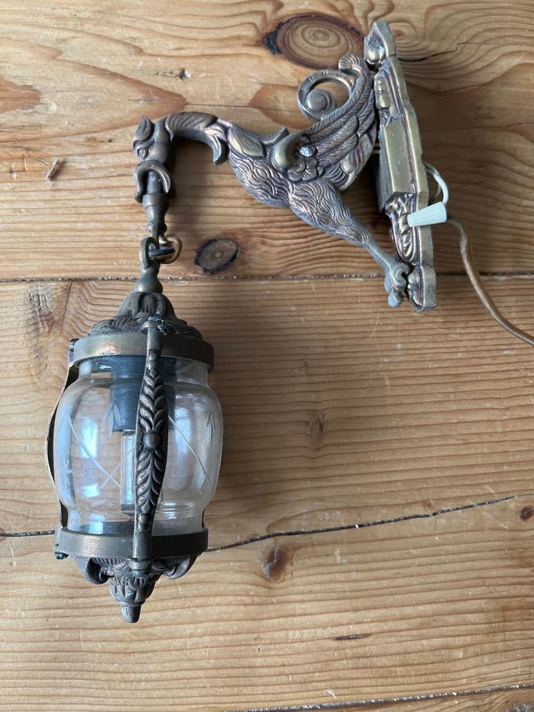 Art Deco/Venetiaanse Wandlamp met Mythisch Wezen, Ophalen of Verzenden