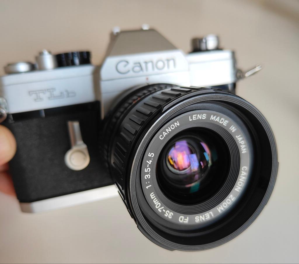 Canon TLb  met Canon Zoom FD 35-70mm, Ophalen of Verzenden, Gebruikt, Spiegelreflex, Canon