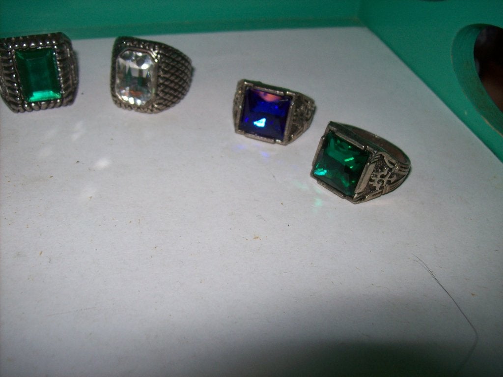 Ringen 5 x Zilvertint Mooie Kristal steen Maten 20, Met kristal, 20 of groter, IJzer of Staal, Nieuw