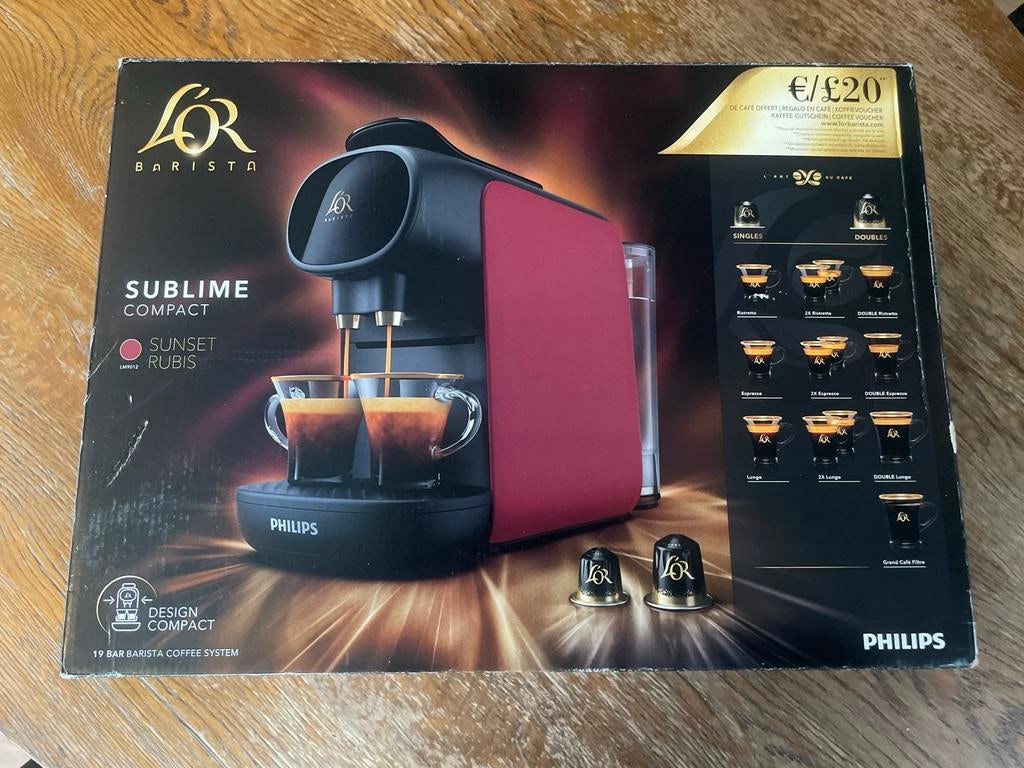 L'OR Barista Sublime Compact Sunset Rubis, Ophalen, Nieuw, Koffiemachine, Koffiepads en cups
