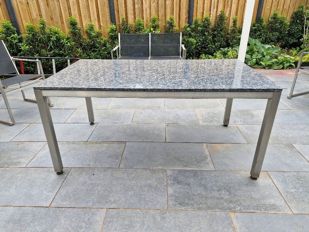 Tuintafel, Tuin en Terras, Ophalen, Gebruikt, Rechthoekig, Rvs