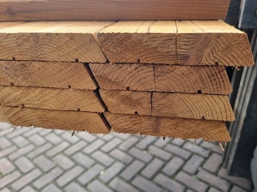 Thermowood planken 2.5x11.0 cm - nr: tp230, Tuin en Terras, Palen, Balken en Planken, Ophalen, Nieuw, 180 tot 250 cm, Planken