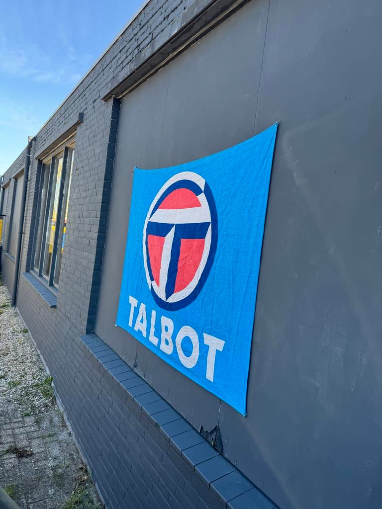 Grote oude TALBOT reclame vlag, Ophalen, Gebruikt, ., .