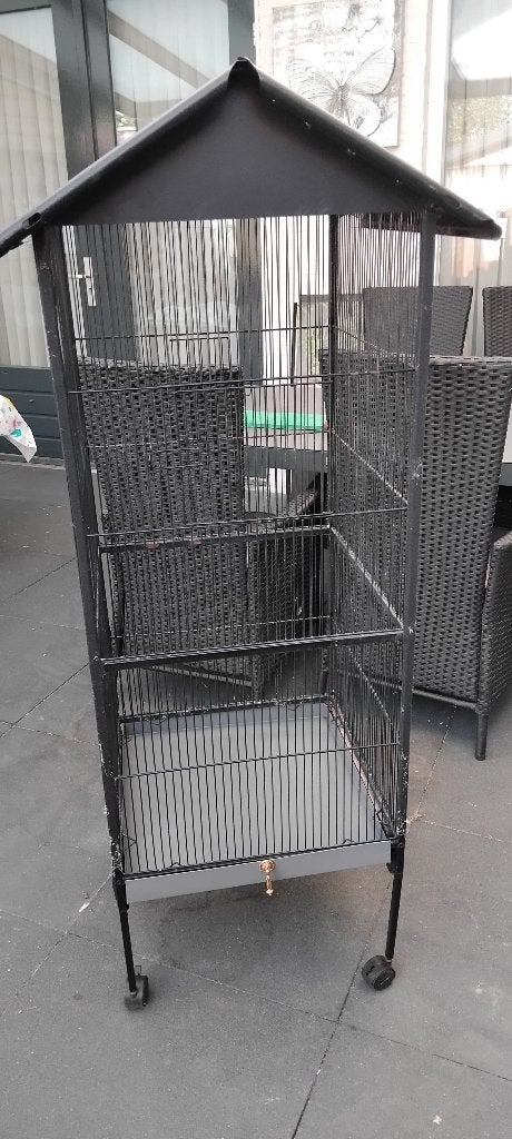 vogelkooi, Ophalen, Gebruikt, Metaal, Vogelkooi
