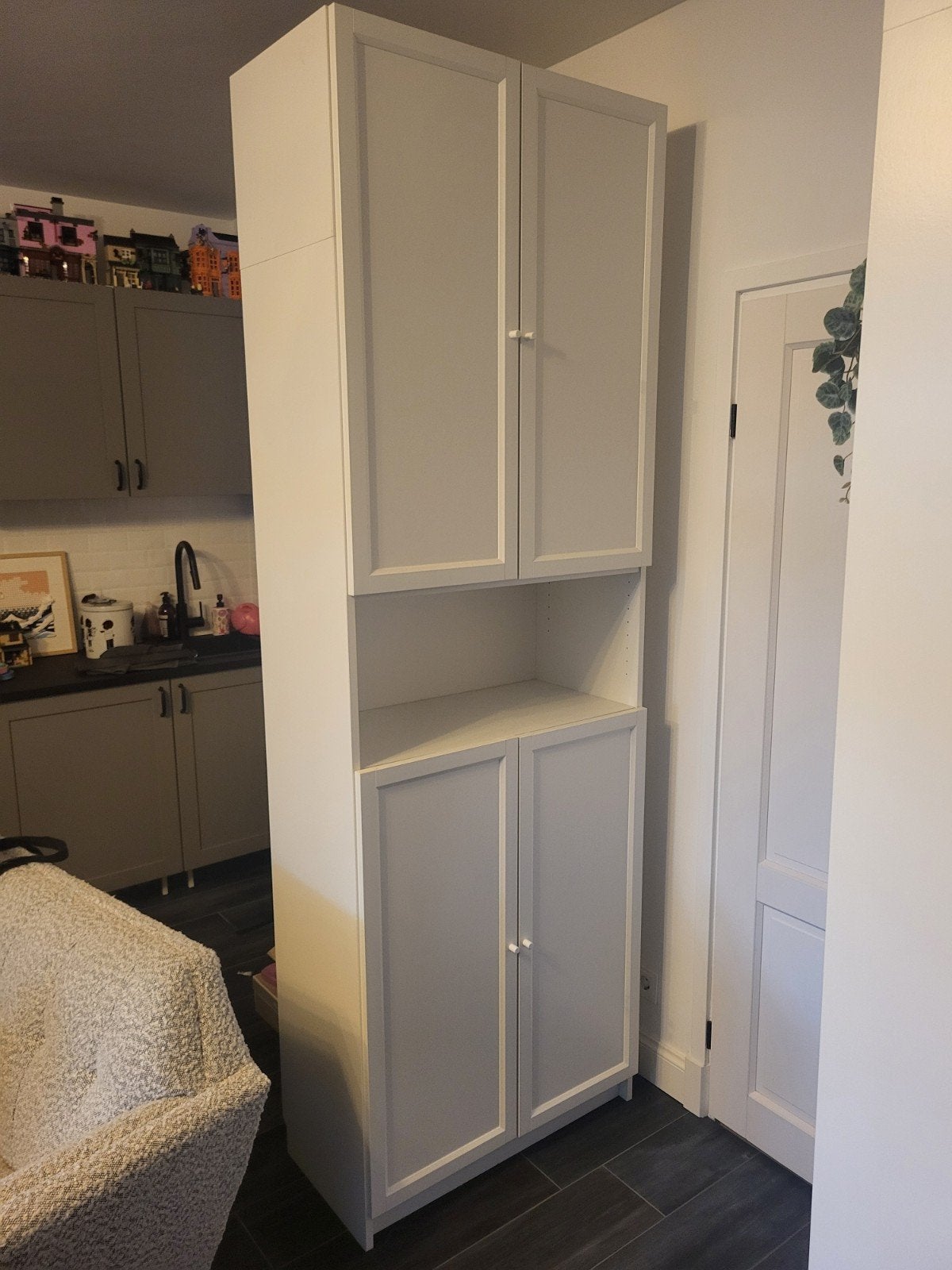 IKEA BILLY / OXBERG boekenkast wit met deuren, Ophalen, 200 cm of meer, 50 tot 100 cm, 25 tot 50 cm