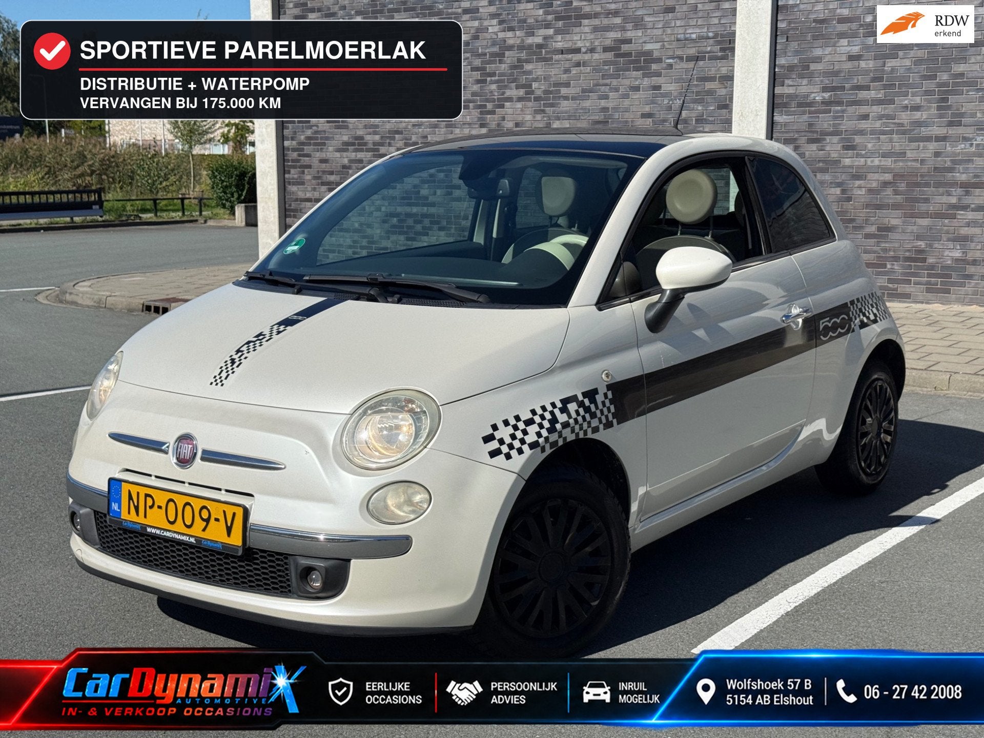 Fiat 500 1.4-16V Pop | Pano | Airco | Distr + Waterpomp OK, Auto's, Voorwielaandrijving, 101 pk, Gebruikt, 31 €/maand
