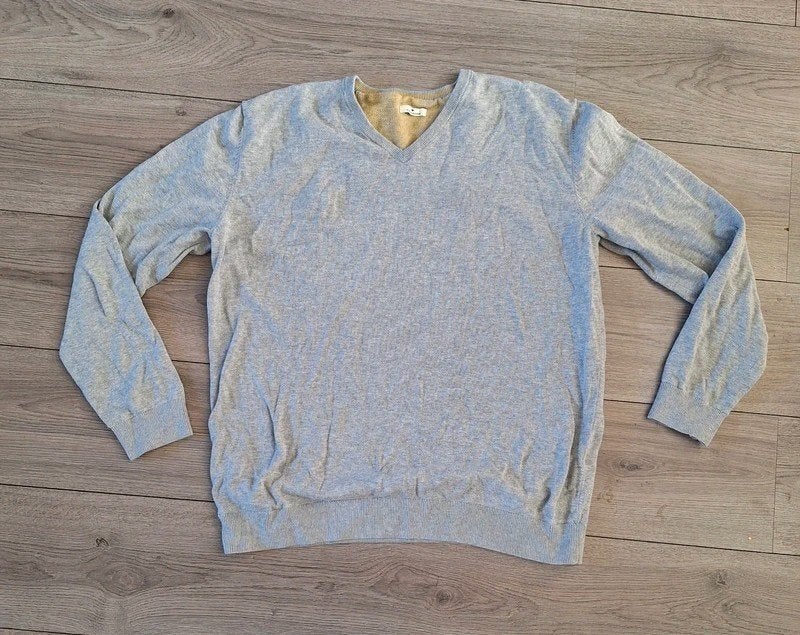 Tom Tailor grijze katoenen V-hals trui 3XL XXXL, Ophalen of Verzenden, Zo goed als nieuw, Grijs, Overige maten