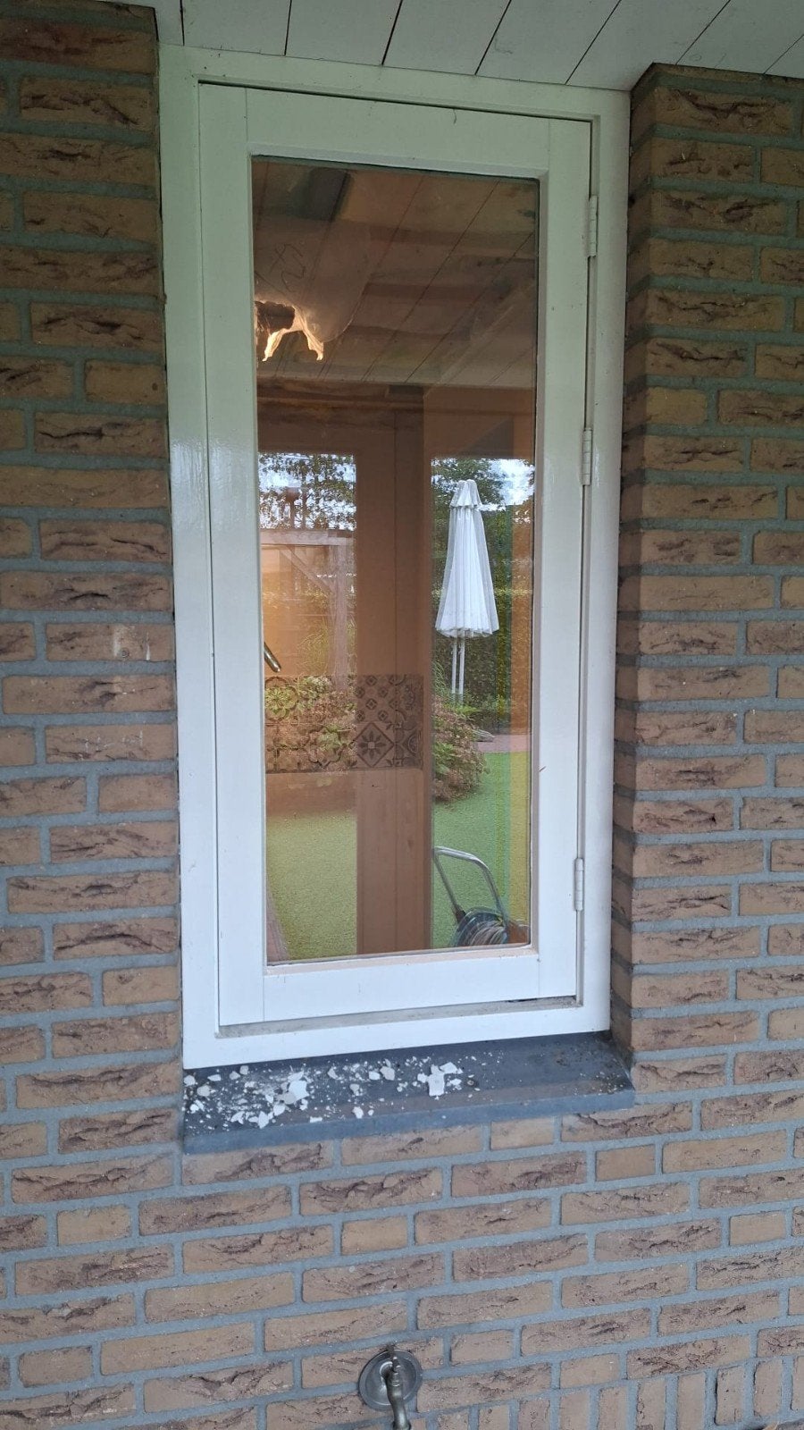Wit gevelraam met Dubbelglas, Ophalen, Gevelraam of Ruit, Gebruikt, 80 tot 120 cm