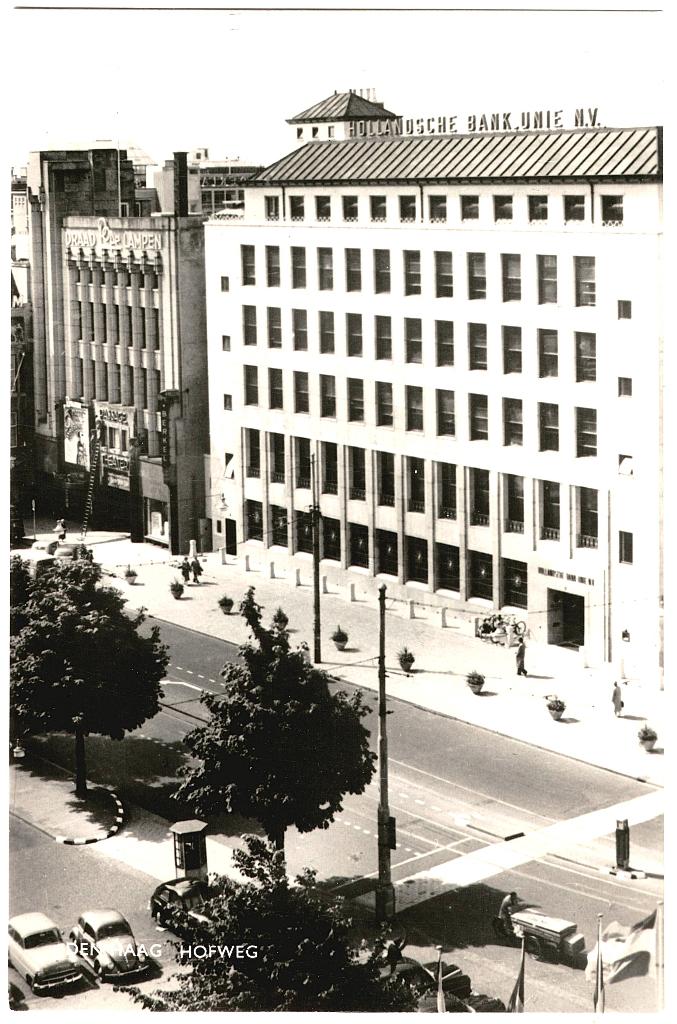 Den Haag 074; de Hofweg met kantoor HBU, ongelopen,, Verzamelen, Verzenden, 1940 tot 1960, Ongelopen, Zuid-Holland