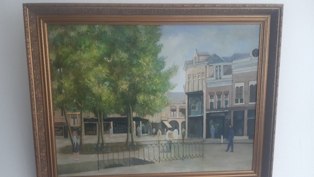 Schilderij, Antiek en Kunst, Kunst | Schilderijen | Klassiek, Ophalen of Verzenden, Origineel werk, Stads- / dorpsgezicht