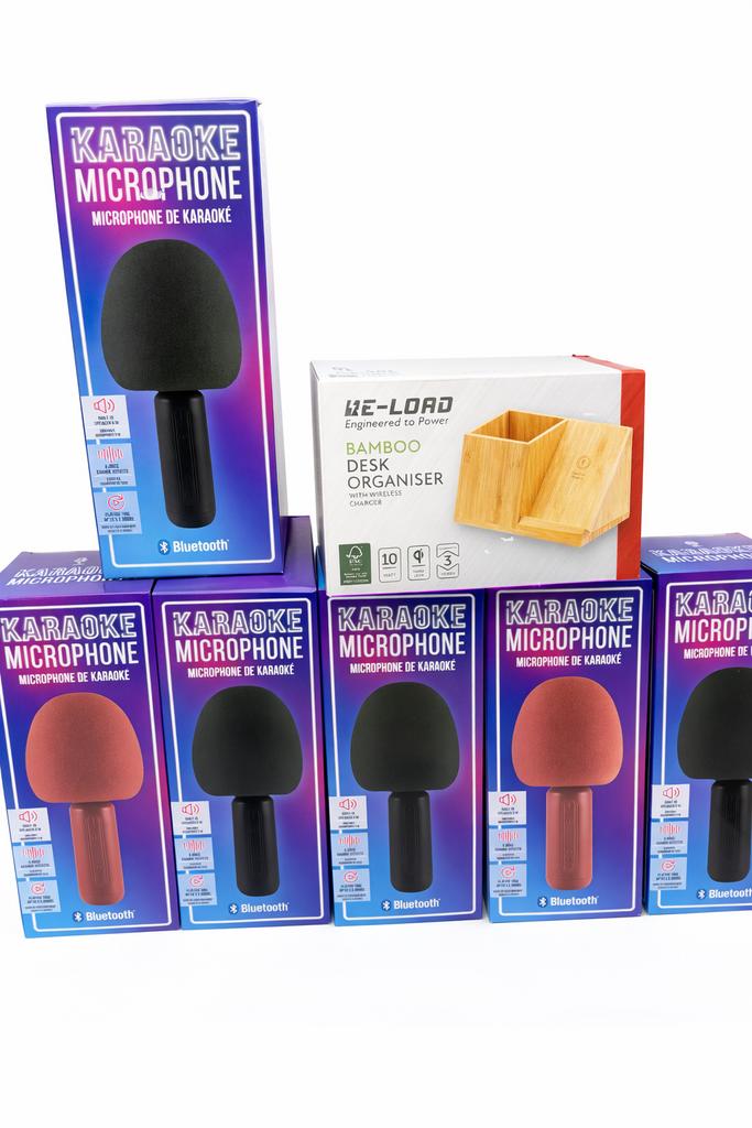 Partij Bluetooth Karaoke Microfoons + Bamboo Desk Organiser, Nieuw, Ophalen of Verzenden, A, A