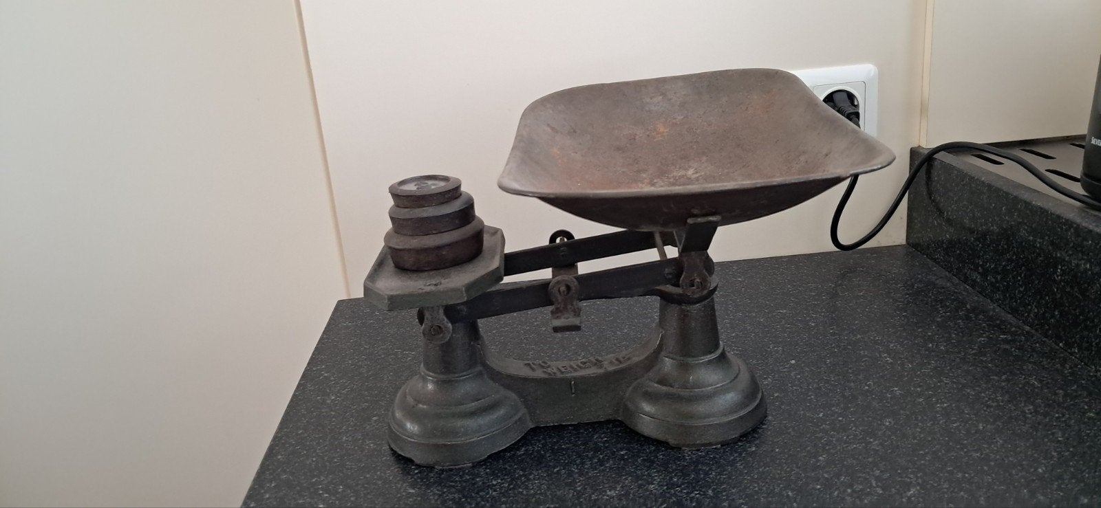 Oude gietijzeren weegschaal, Ophalen of Verzenden