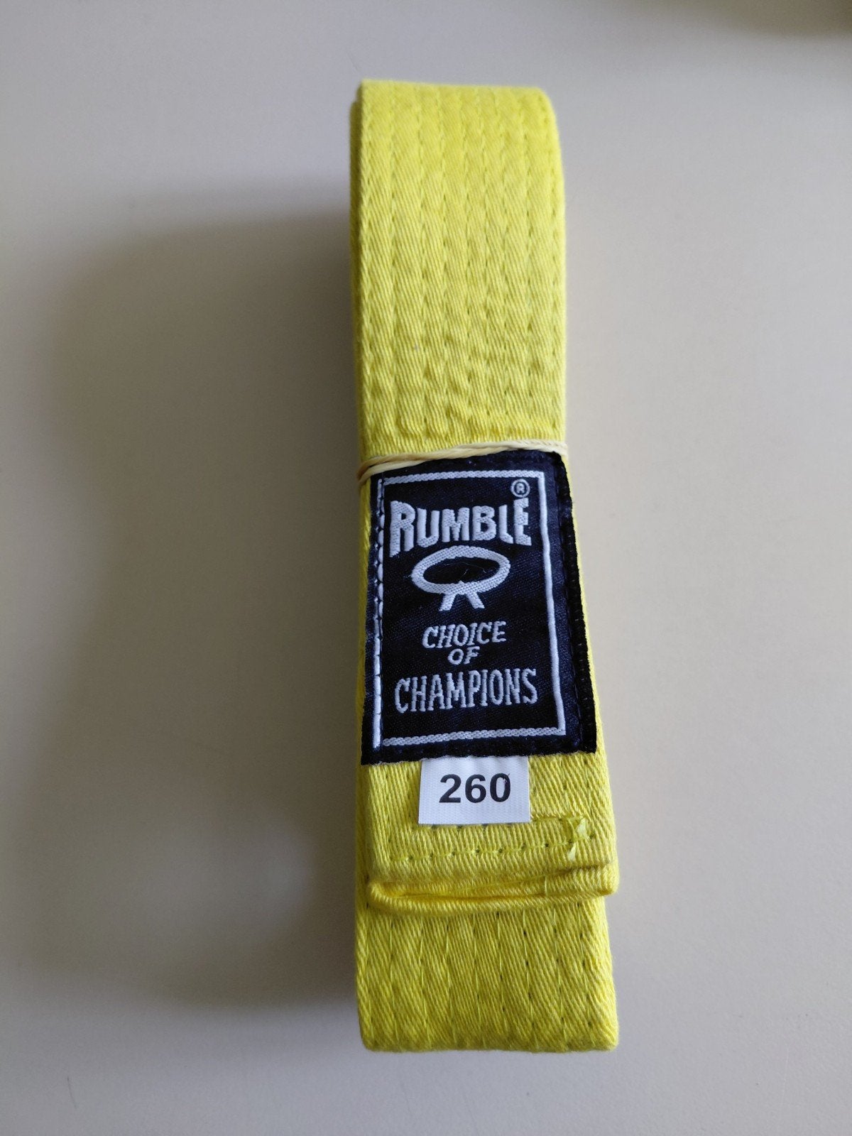 Rumble Gele Vechtsportband - 260 cm, Ophalen of Verzenden, Nieuw, Vechtsportmateriaal
