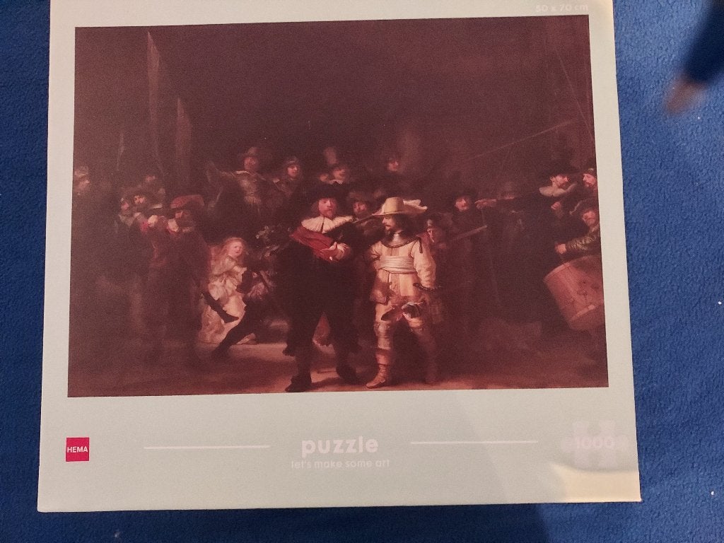 Hema puzzel Nachtwacht, Ophalen of Verzenden, 500 t/m 1500 stukjes, Zo goed als nieuw, Legpuzzel