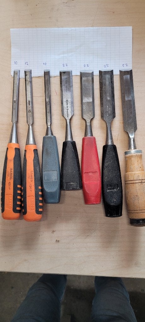 Houtbeitels Bahco, Sandvik diverse maten, Ophalen of Verzenden, Gebruikt, Beitel