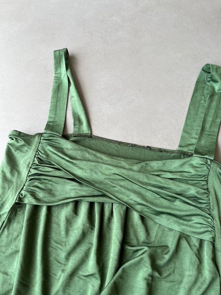 Groene Mango glanstop, maat L = M, Kleding | Dames, Tops, Maat 38/40 (M), Mango, Verzenden, Zo goed als nieuw